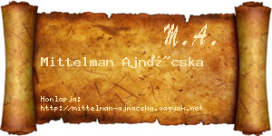 Mittelman Ajnácska névjegykártya
